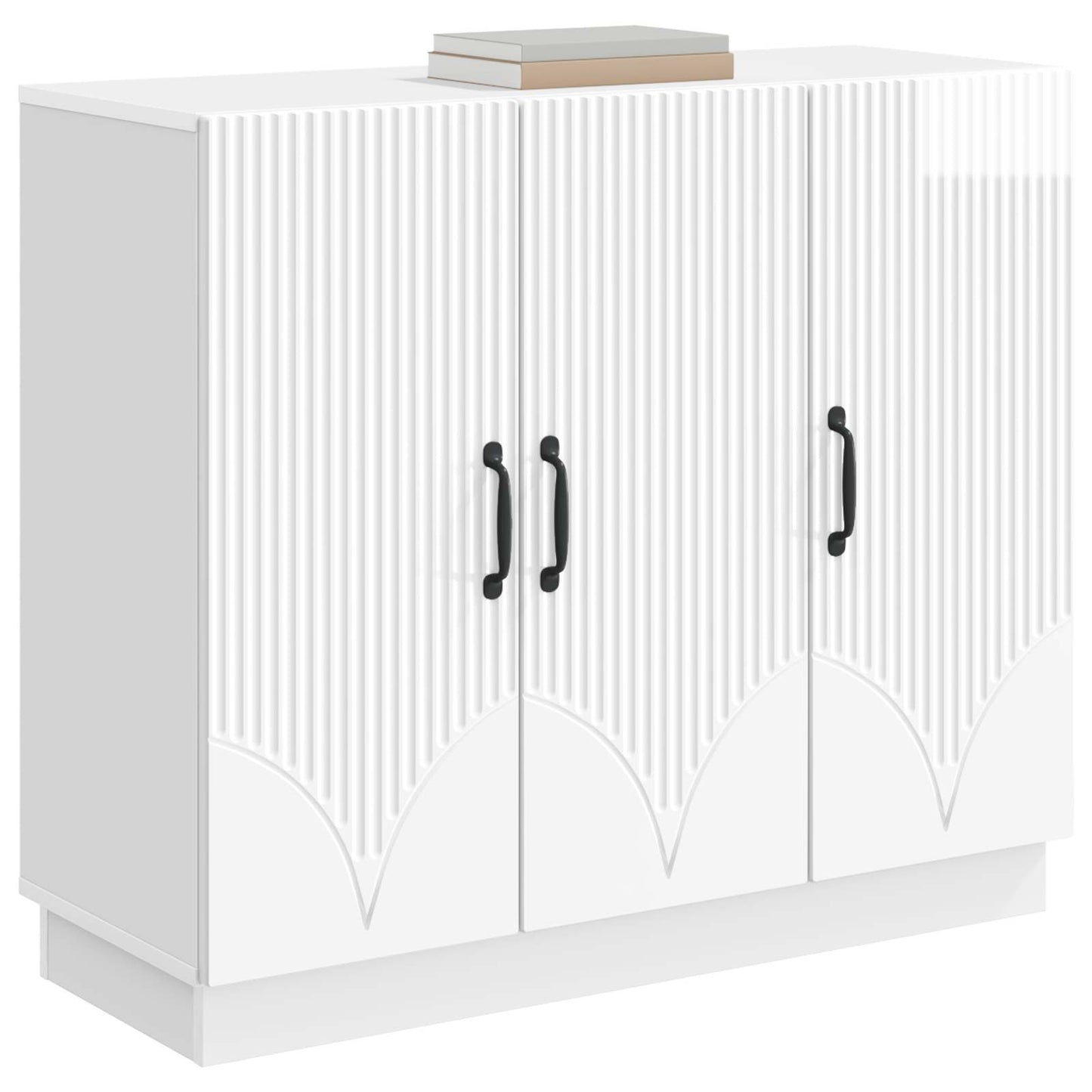 vidaXL Sideboard High Gloss White 89 x 34.5 x 77 cm Engineered Wood