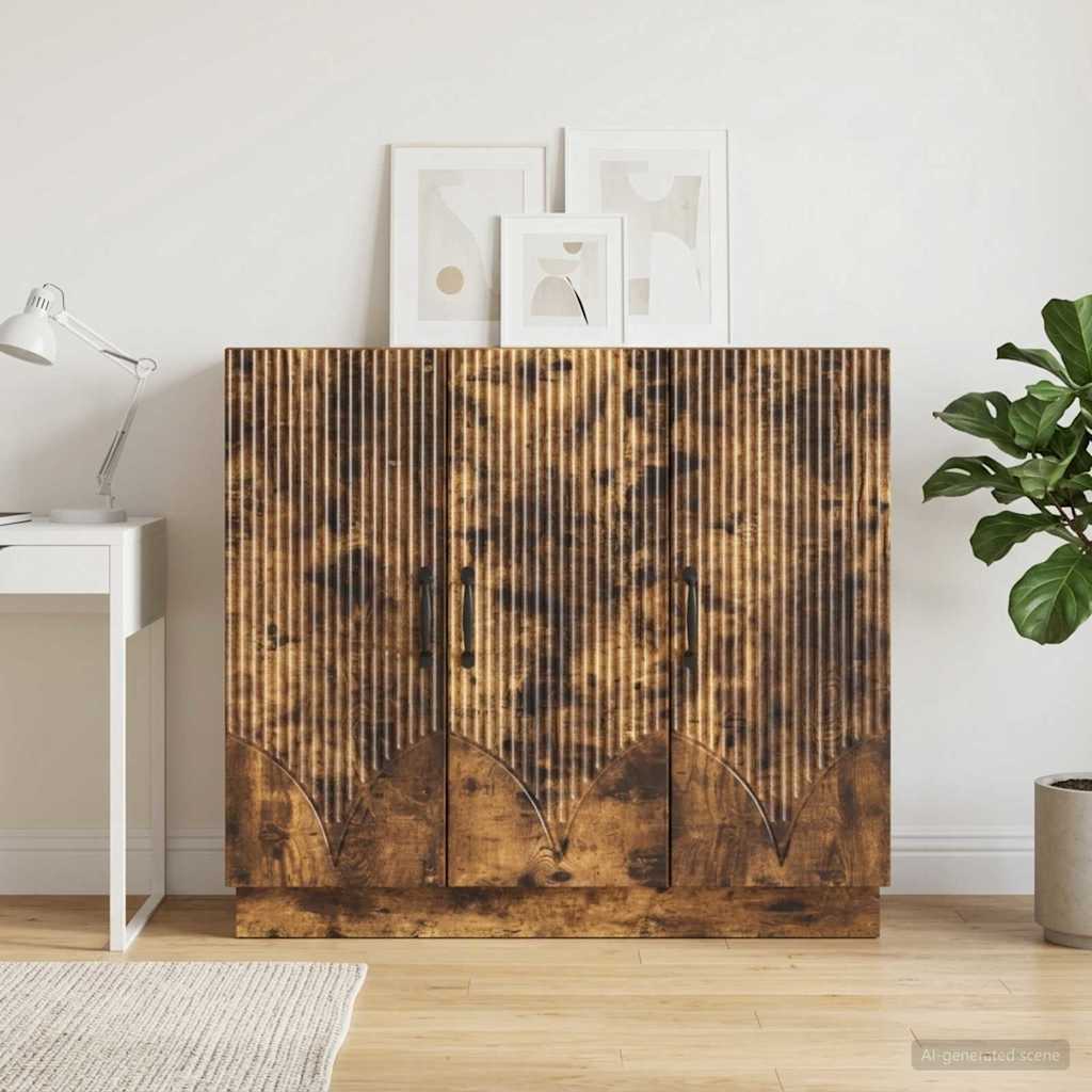 vidaXL Sideboard Smoked Oak 89 x 34.5 x 77 cm Engineered Wood