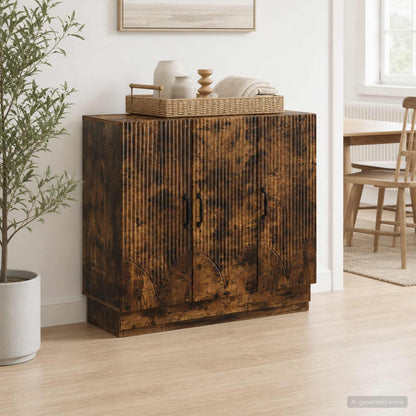 vidaXL Sideboard Smoked Oak 89 x 34.5 x 77 cm Engineered Wood