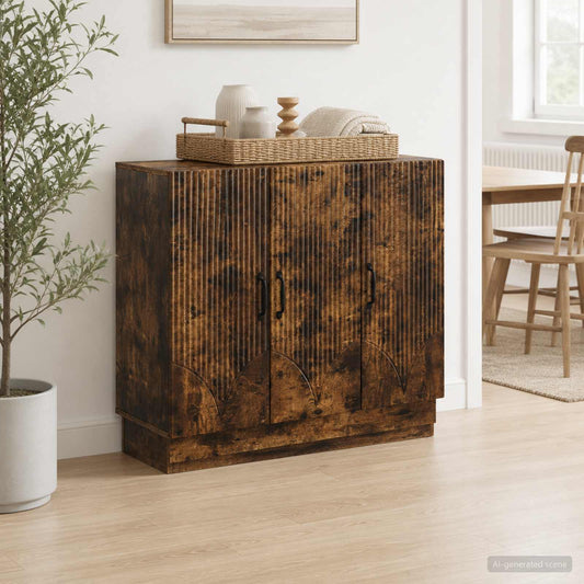 vidaXL Sideboard Smoked Oak 89 x 34.5 x 77 cm Engineered Wood