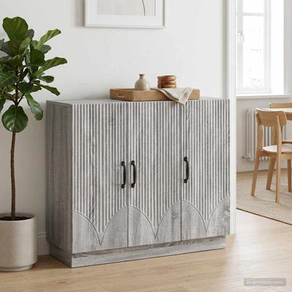 vidaXL Sideboard Grey Sonoma 89 x 34.5 x 77 cm Engineered Wood