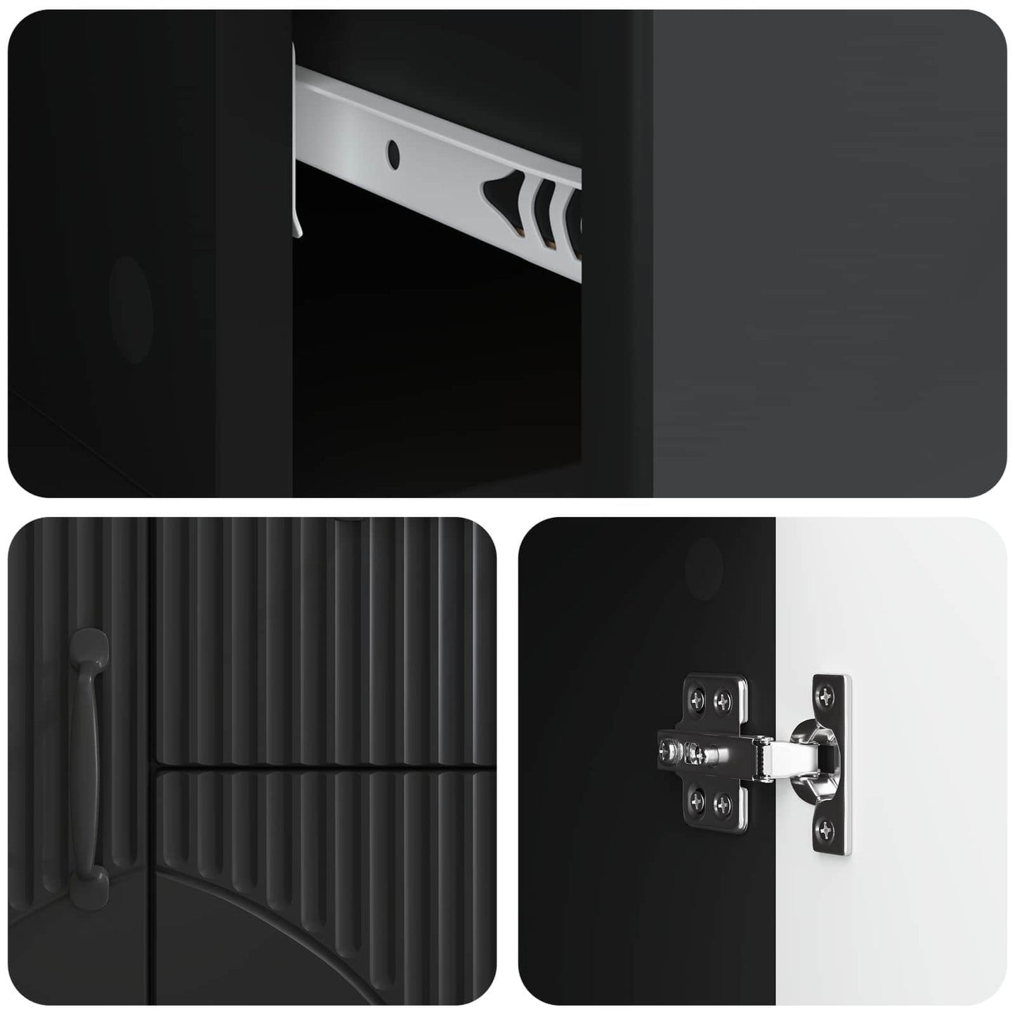 vidaXL Sideboard with Drawer Black 89 x 34.5 x 57 cm Engineered Wood