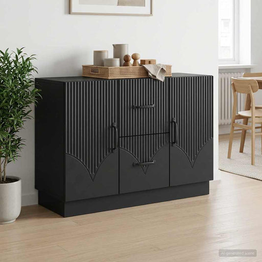 vidaXL Sideboard with Drawer Black 89 x 34.5 x 57 cm Engineered Wood