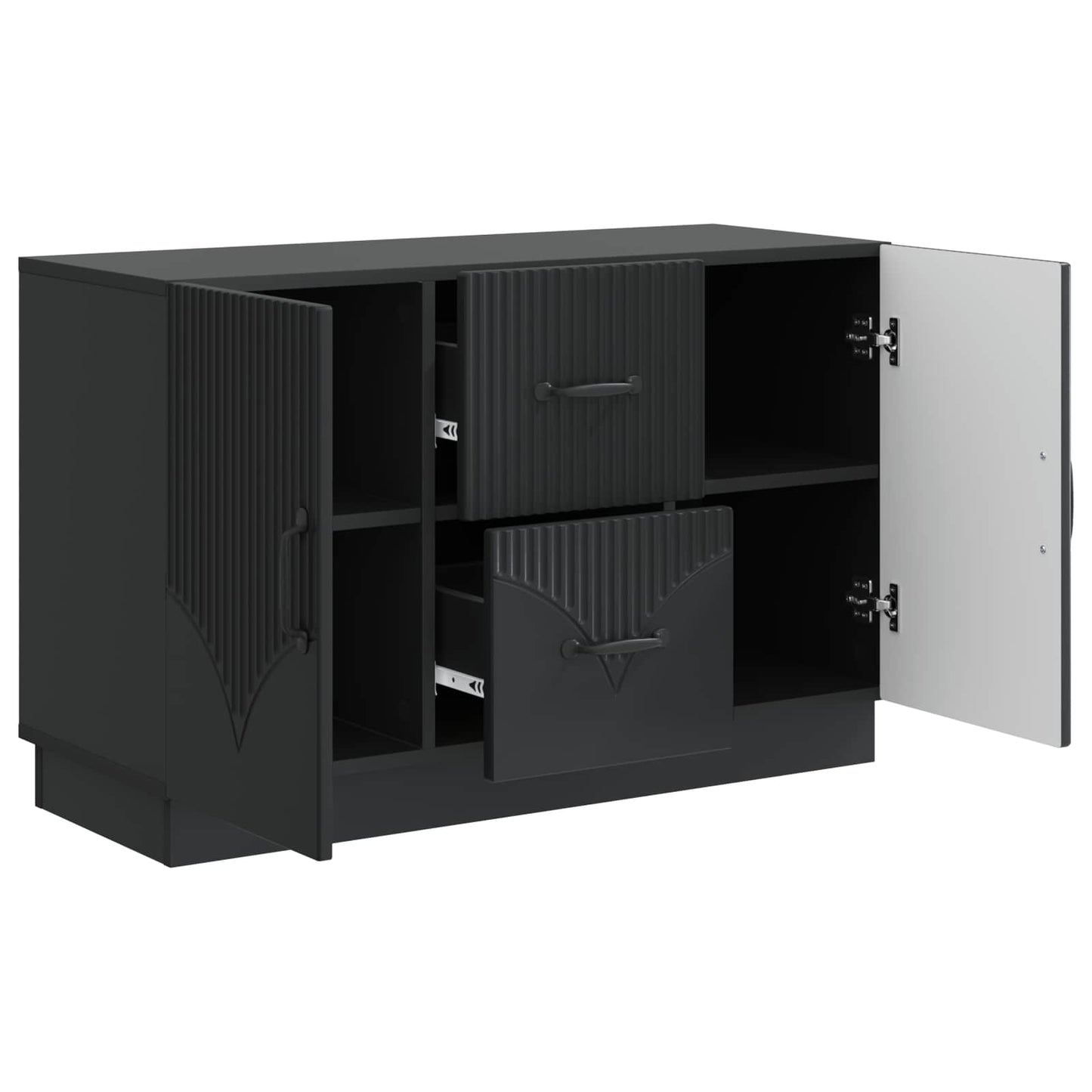 vidaXL Sideboard with Drawer Black 89 x 34.5 x 57 cm Engineered Wood