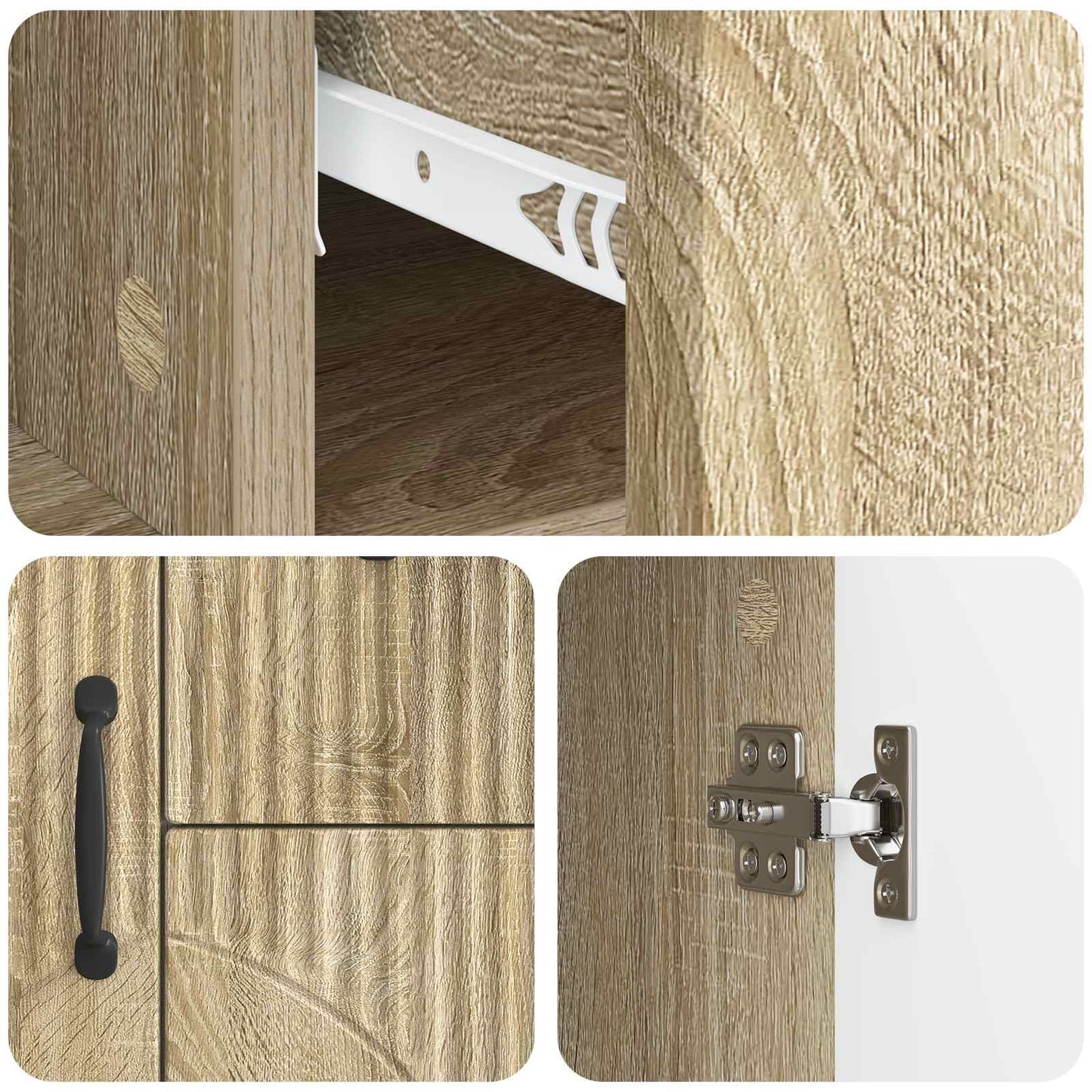 vidaXL Sideboard Sonoma Oak 89 x 34.5 x 57 cm Engineered Wood
