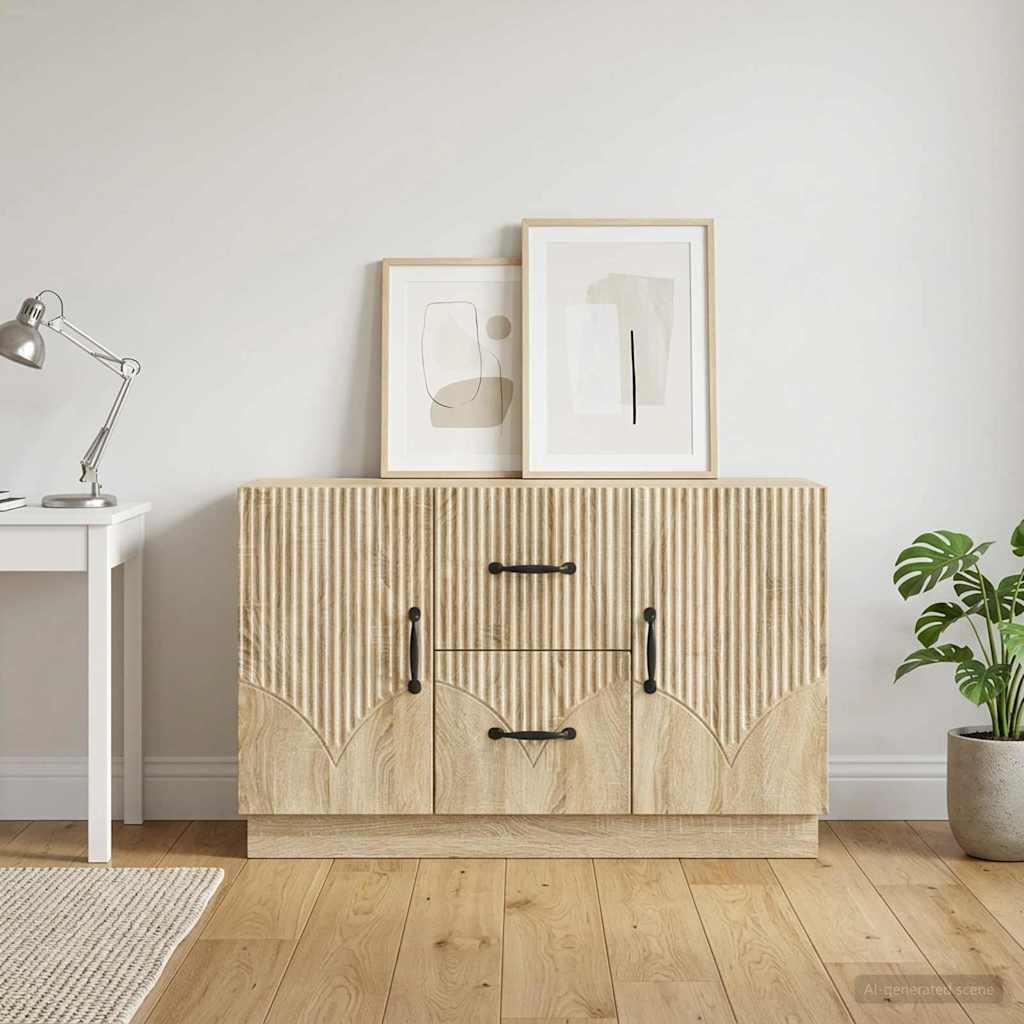 vidaXL Sideboard Sonoma Oak 89 x 34.5 x 57 cm Engineered Wood
