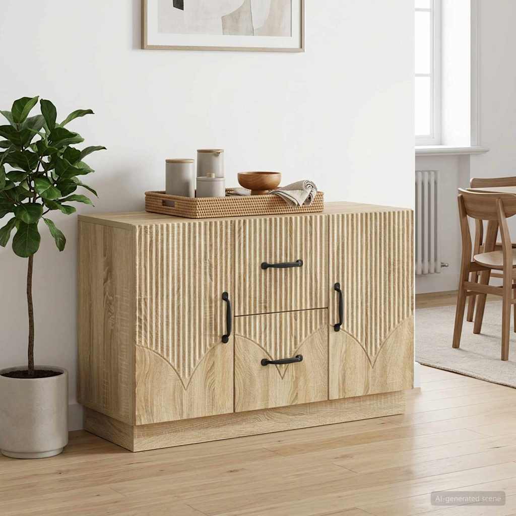 vidaXL Sideboard Sonoma Oak 89 x 34.5 x 57 cm Engineered Wood