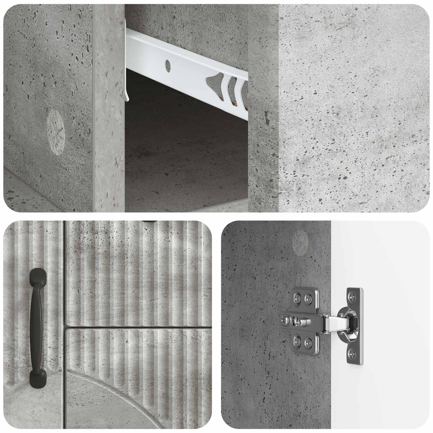 vidaXL Sideboard Concrete Grey 89 x 34.5 x 57 cm Engineered Wood