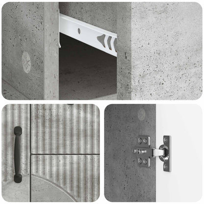 vidaXL Sideboard Concrete Grey 89 x 34.5 x 57 cm Engineered Wood