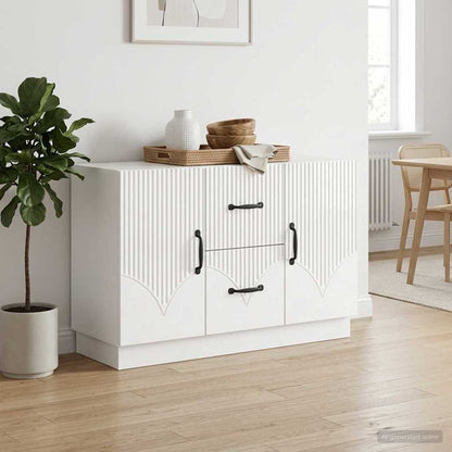 vidaXL Sideboard High Gloss White 89 x 34.5 x 57 cm Engineered Wood