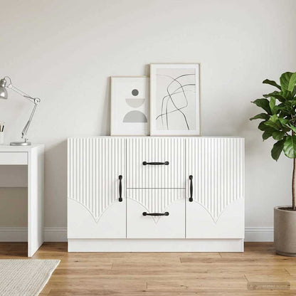 vidaXL Sideboard High Gloss White 89 x 34.5 x 57 cm Engineered Wood