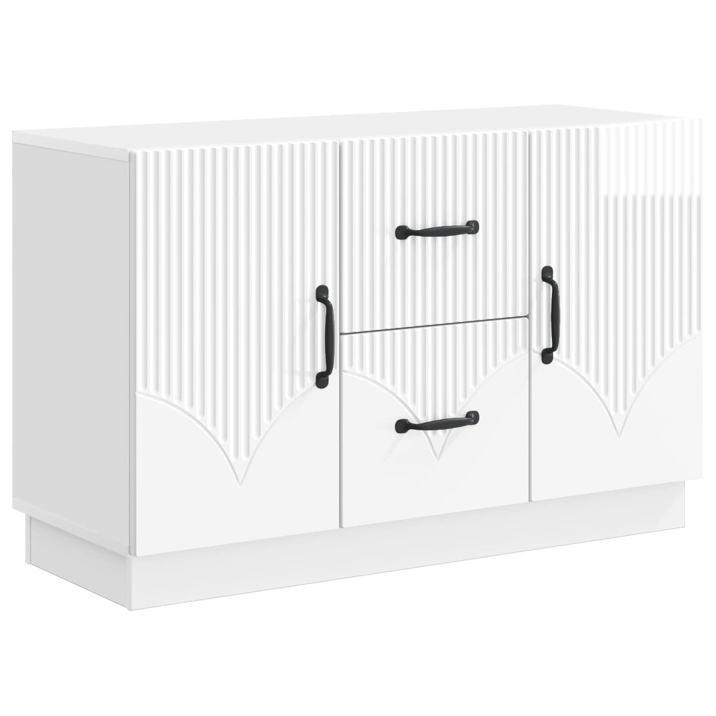 vidaXL Sideboard High Gloss White 89 x 34.5 x 57 cm Engineered Wood