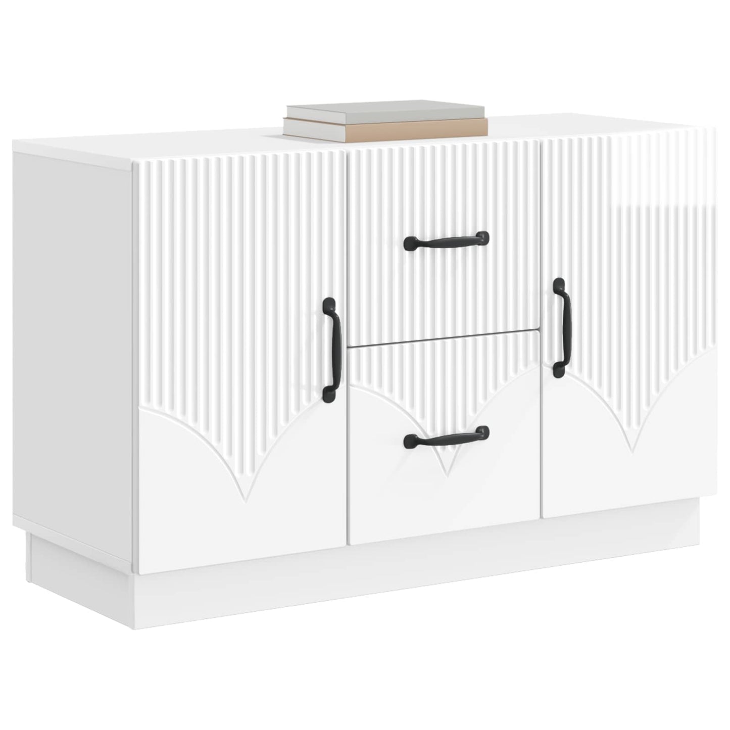 vidaXL Sideboard High Gloss White 89 x 34.5 x 57 cm Engineered Wood