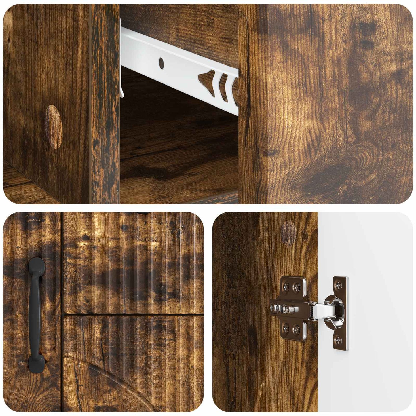 vidaXL Sideboard Smoked Oak 89 x 34.5 x 57 cm Engineered Wood
