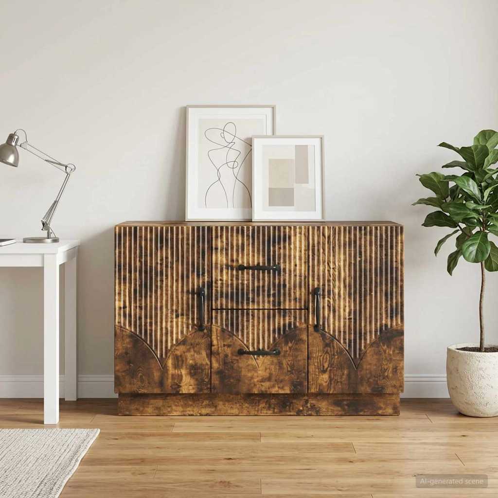 vidaXL Sideboard Smoked Oak 89 x 34.5 x 57 cm Engineered Wood