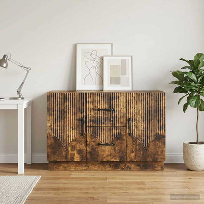 vidaXL Sideboard Smoked Oak 89 x 34.5 x 57 cm Engineered Wood