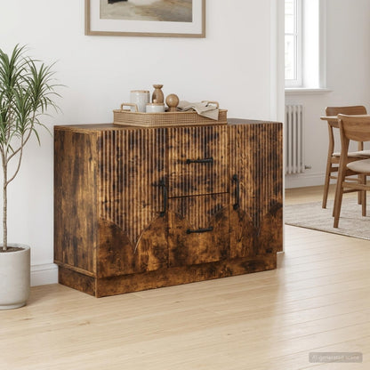 vidaXL Sideboard Smoked Oak 89 x 34.5 x 57 cm Engineered Wood