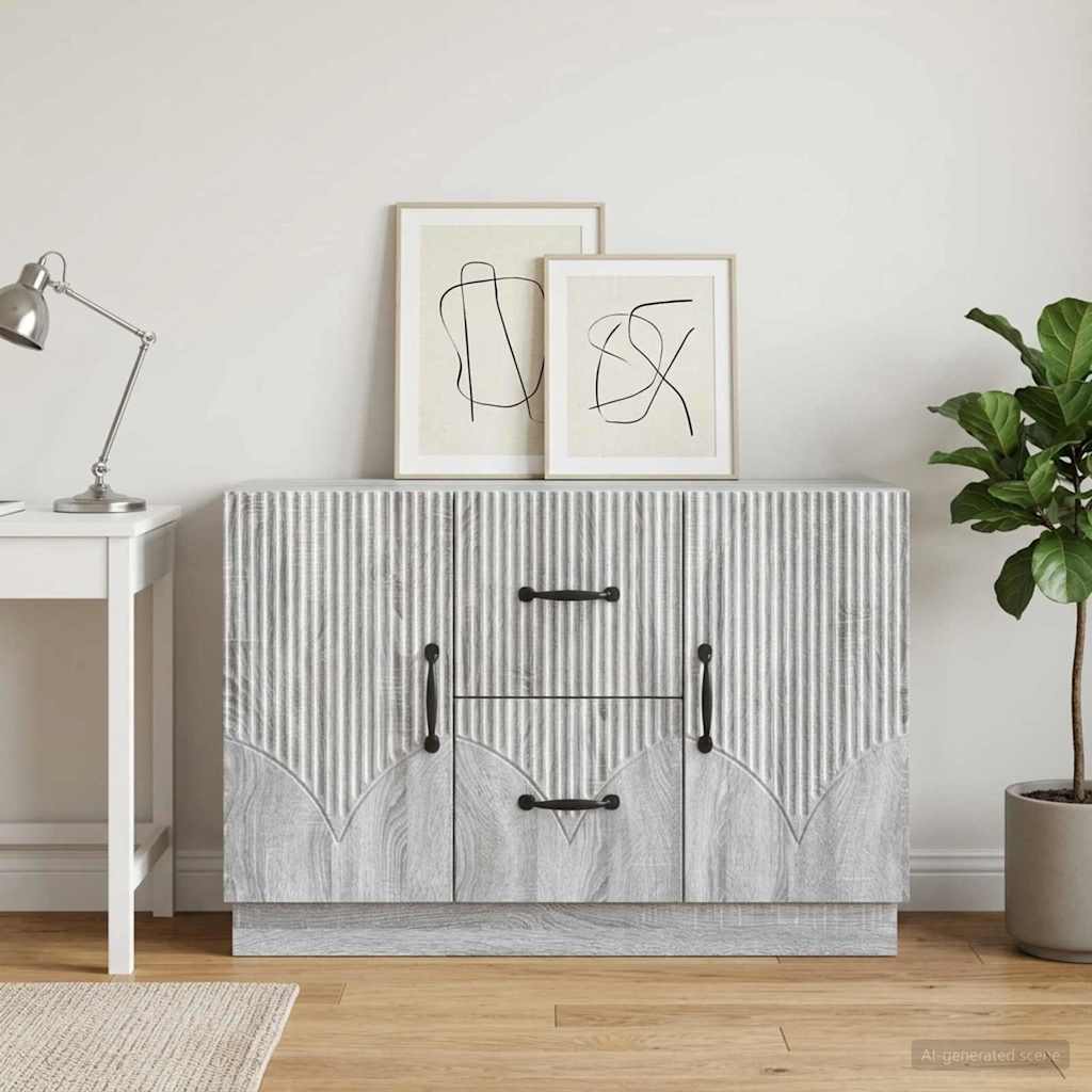 vidaXL Sideboard Grey Sonoma 89 x 34.5 x 57 cm Engineered Wood