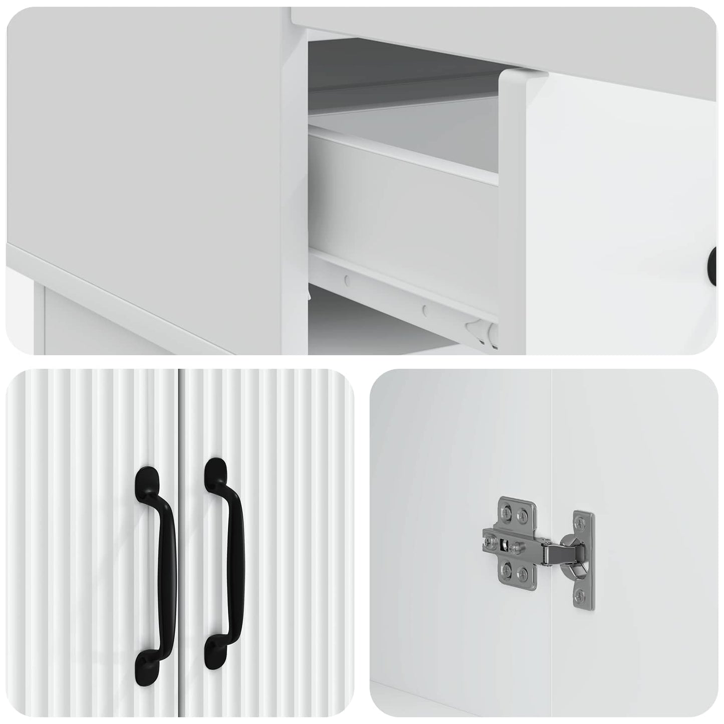 vidaXL Sideboard with Drawer White 66 x 34.5 x 92 cm Engineered Wood