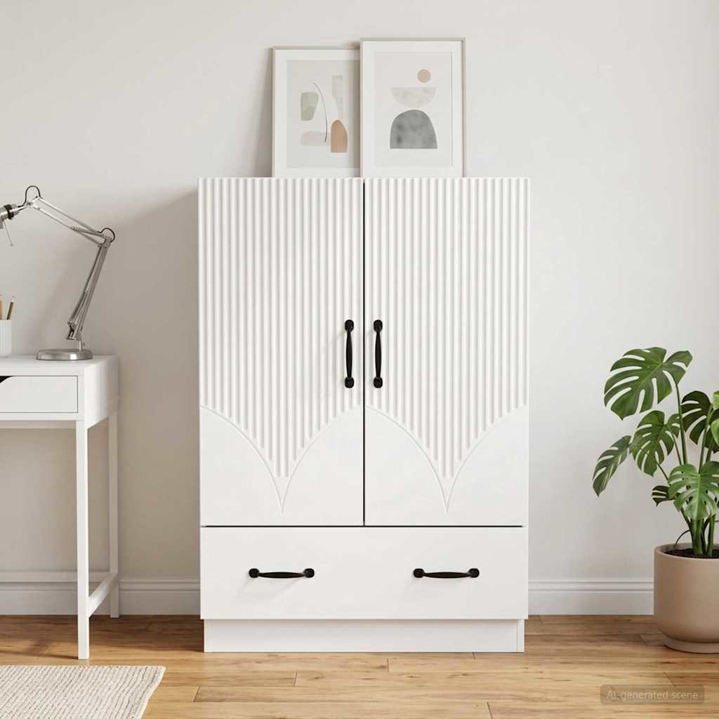 vidaXL Sideboard with Drawer White 66 x 34.5 x 92 cm Engineered Wood