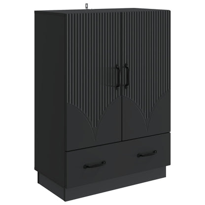 vidaXL Sideboard with Drawer Black 66 x 34.5 x 92 cm Engineered Wood
