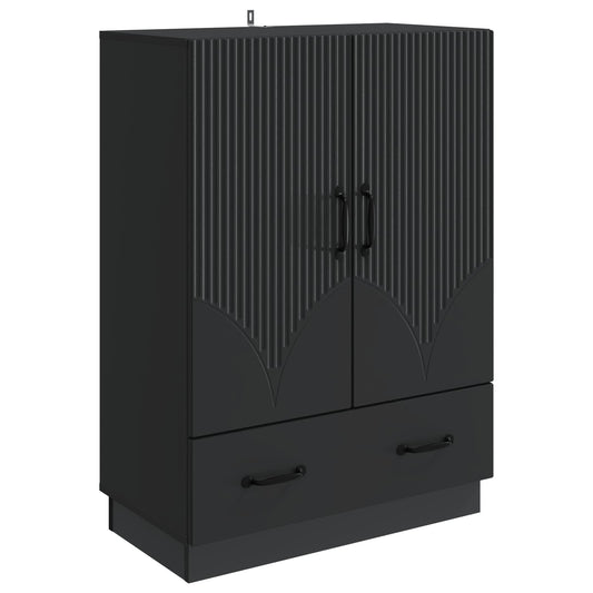 vidaXL Sideboard with Drawer Black 66 x 34.5 x 92 cm Engineered Wood