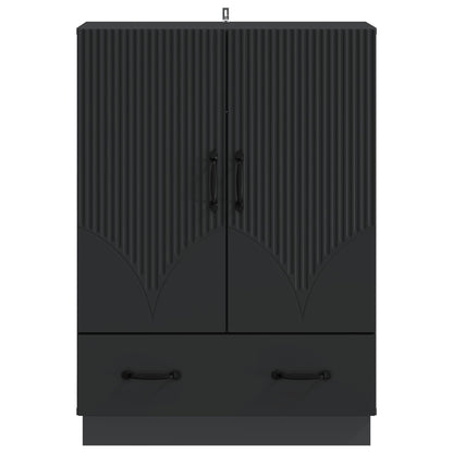 vidaXL Sideboard with Drawer Black 66 x 34.5 x 92 cm Engineered Wood