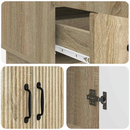 vidaXL Sideboard Sonoma Oak 66 x 34.5 x 92 cm Engineered Wood