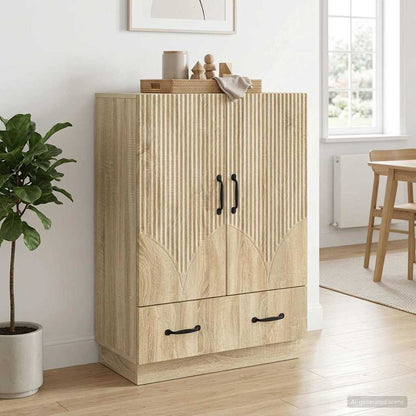 vidaXL Sideboard Sonoma Oak 66 x 34.5 x 92 cm Engineered Wood