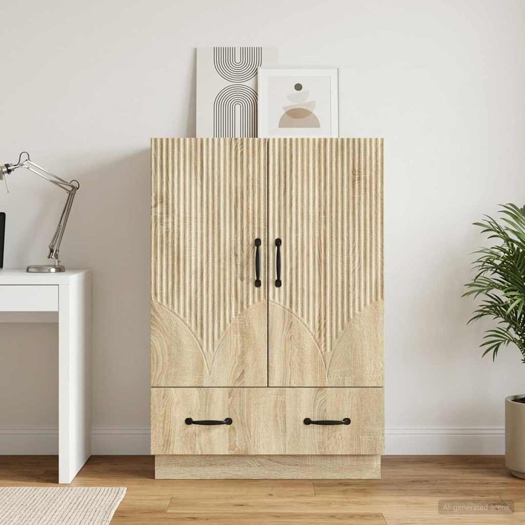 vidaXL Sideboard Sonoma Oak 66 x 34.5 x 92 cm Engineered Wood