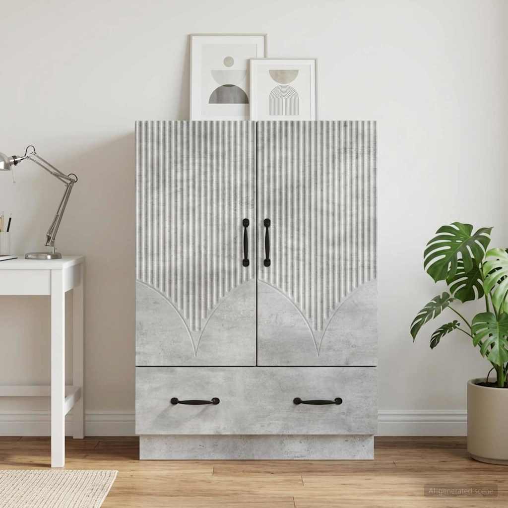 vidaXL Sideboard Concrete Grey 66 x 34.5 x 92 cm Engineered Wood