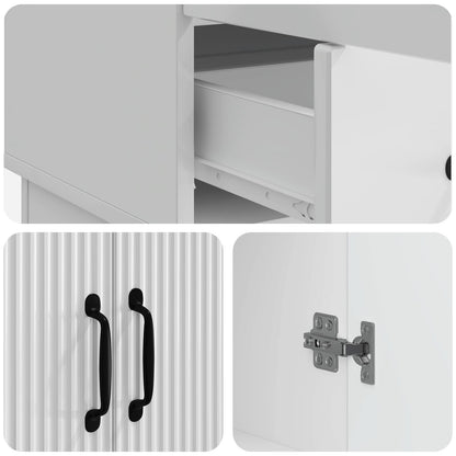 vidaXL Sideboard High Gloss White 66 x 34.5 x 92 cm Engineered Wood