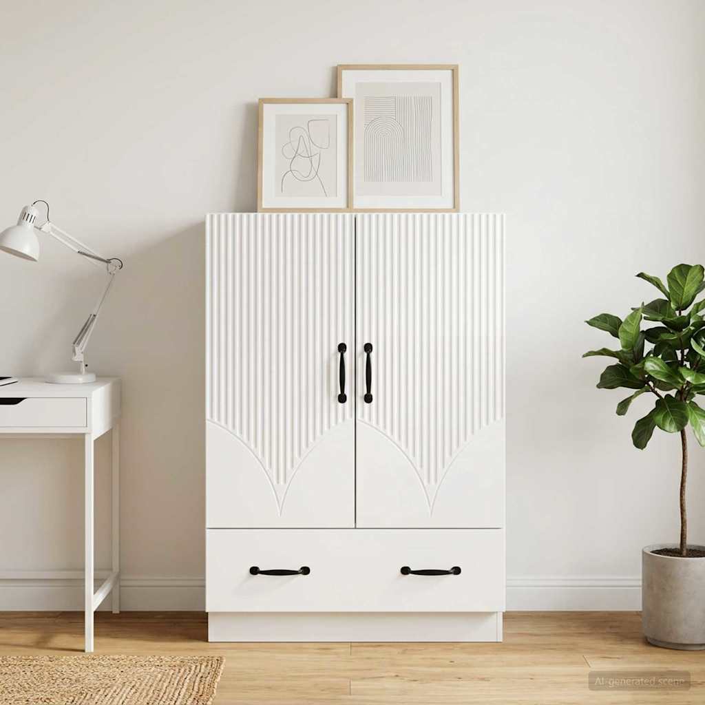 vidaXL Sideboard High Gloss White 66 x 34.5 x 92 cm Engineered Wood