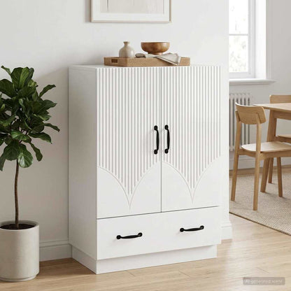 vidaXL Sideboard High Gloss White 66 x 34.5 x 92 cm Engineered Wood