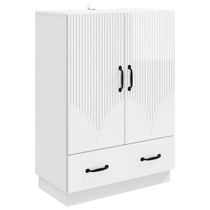 vidaXL Sideboard High Gloss White 66 x 34.5 x 92 cm Engineered Wood