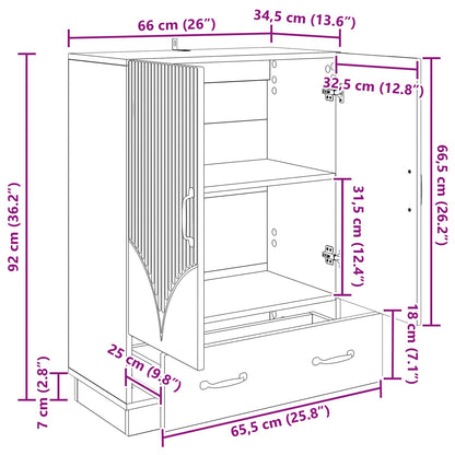 vidaXL Sideboard High Gloss White 66 x 34.5 x 92 cm Engineered Wood