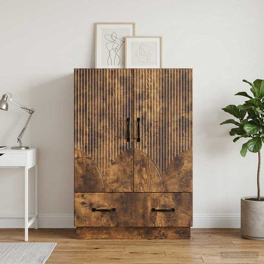 vidaXL Sideboard Smoked Oak 66 x 34.5 x 92 cm Engineered Wood