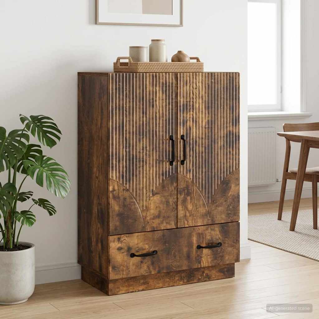 vidaXL Sideboard Smoked Oak 66 x 34.5 x 92 cm Engineered Wood