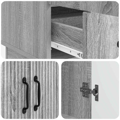 vidaXL Sideboard Grey Sonoma 66 x 34.5 x 92 cm Engineered Wood
