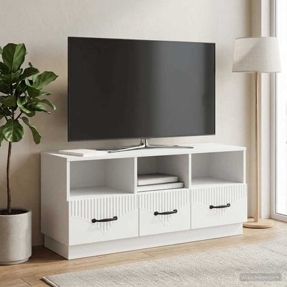 vidaXL TV Cabinet with Drawer White 102 x 34.5 x 47 cm Engineered Wood