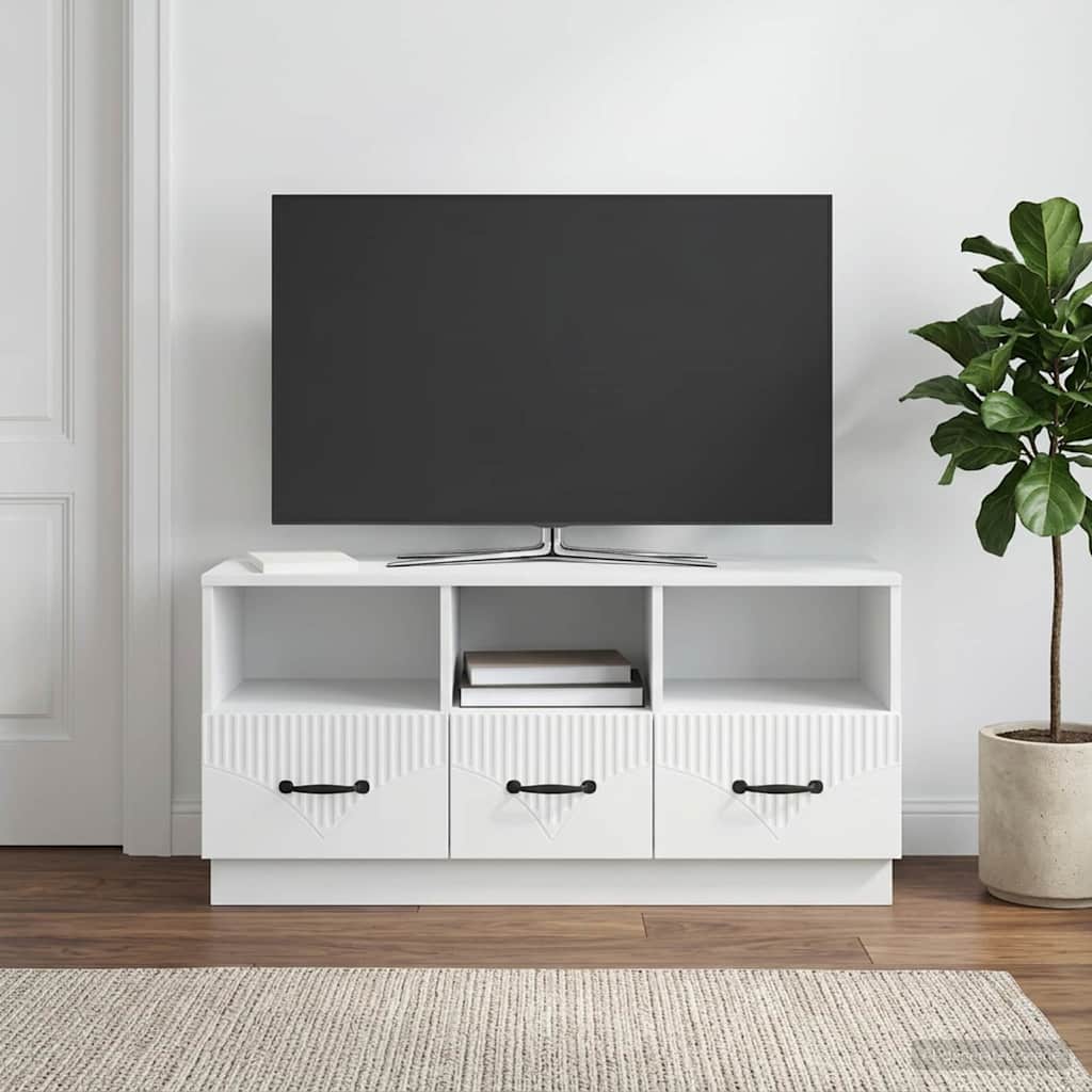 vidaXL TV Cabinet with Drawer White 102 x 34.5 x 47 cm Engineered Wood