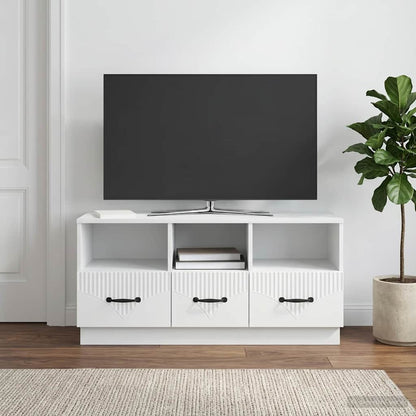 vidaXL TV Cabinet with Drawer White 102 x 34.5 x 47 cm Engineered Wood