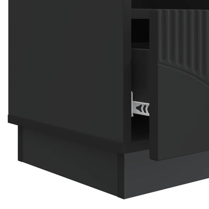 vidaXL TV Cabinet with Drawer Black 102 x 34.5 x 47 cm Engineered Wood
