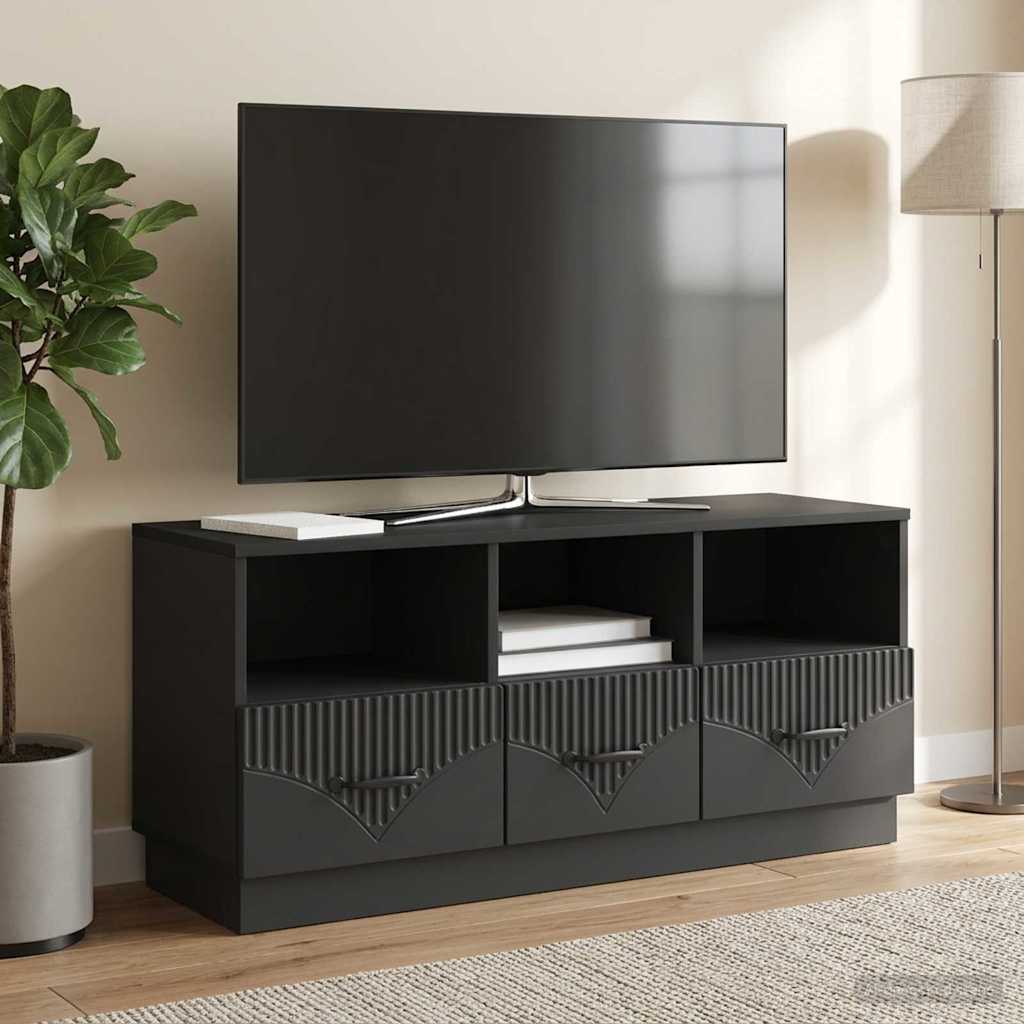vidaXL TV Cabinet with Drawer Black 102 x 34.5 x 47 cm Engineered Wood