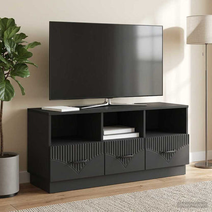 vidaXL TV Cabinet with Drawer Black 102 x 34.5 x 47 cm Engineered Wood