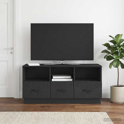 vidaXL TV Cabinet with Drawer Black 102 x 34.5 x 47 cm Engineered Wood