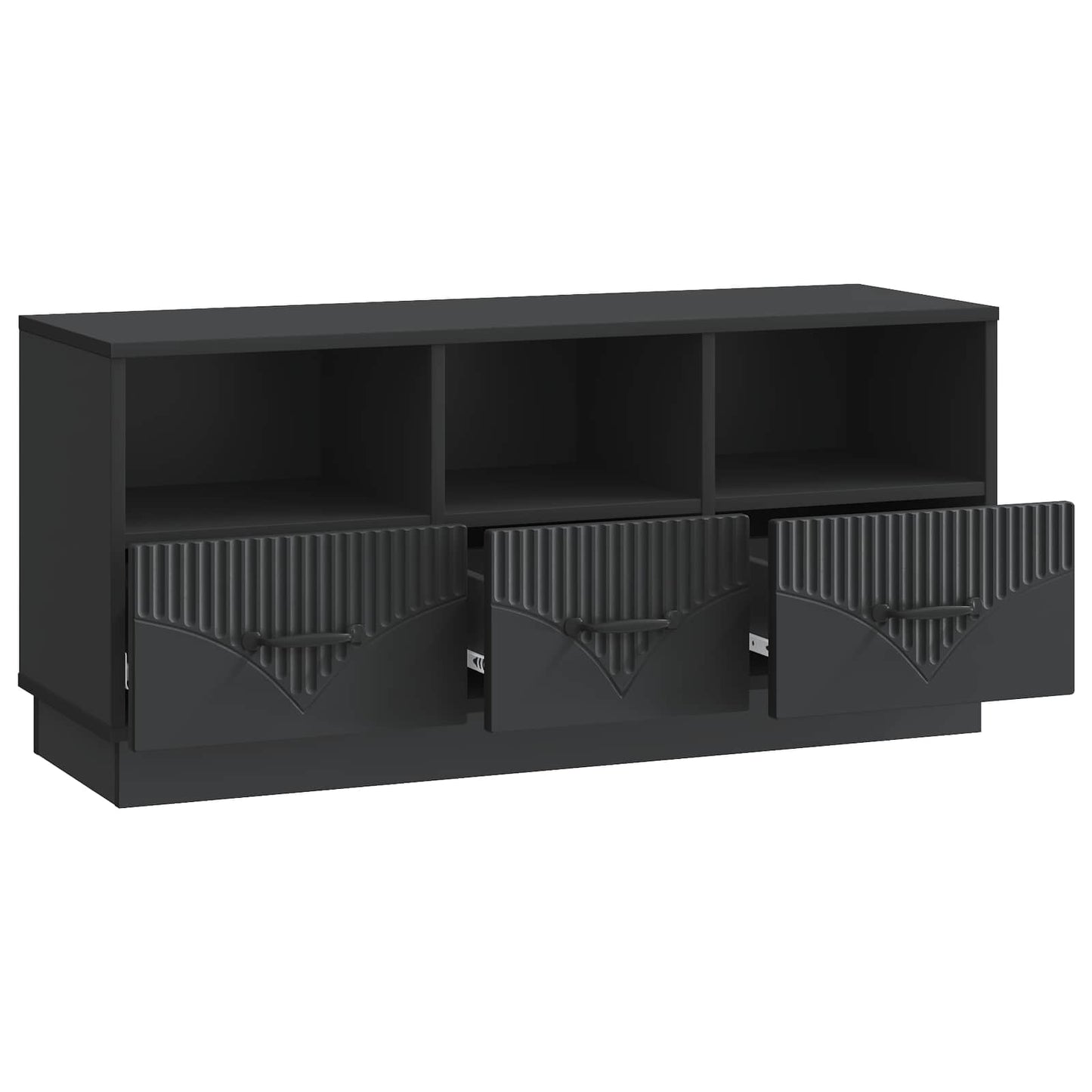 vidaXL TV Cabinet with Drawer Black 102 x 34.5 x 47 cm Engineered Wood