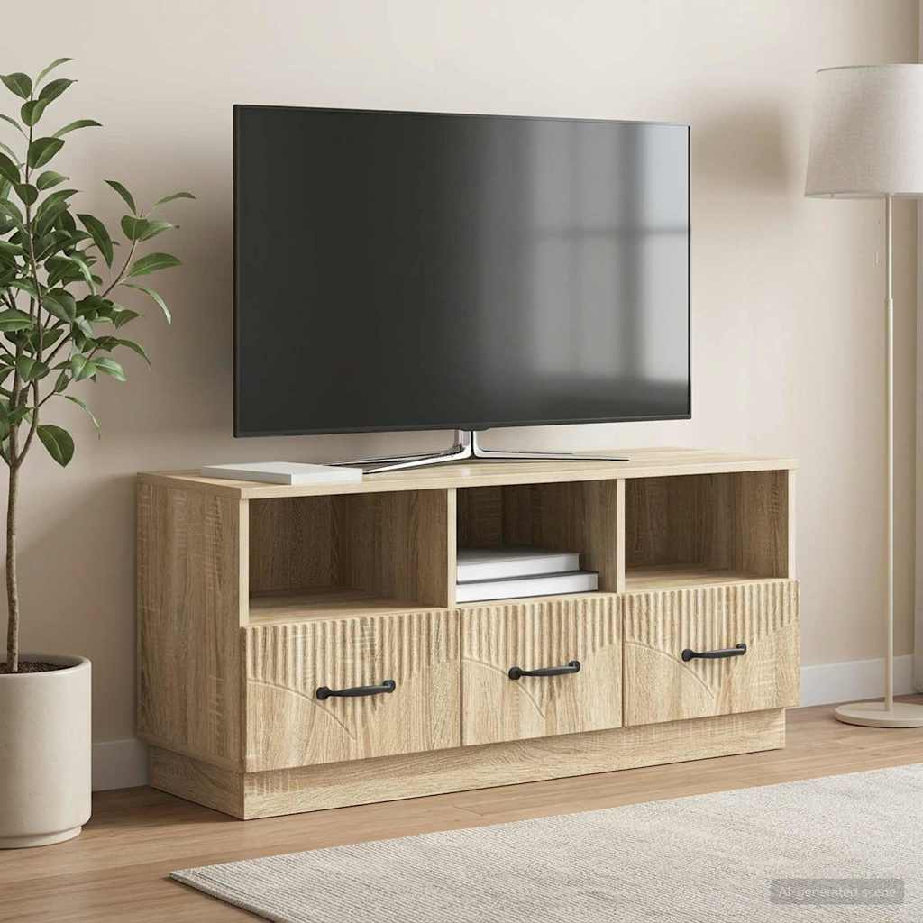 vidaXL TV Cabinet Sonoma Oak 102 x 34.5 x 47 cm Engineered Wood