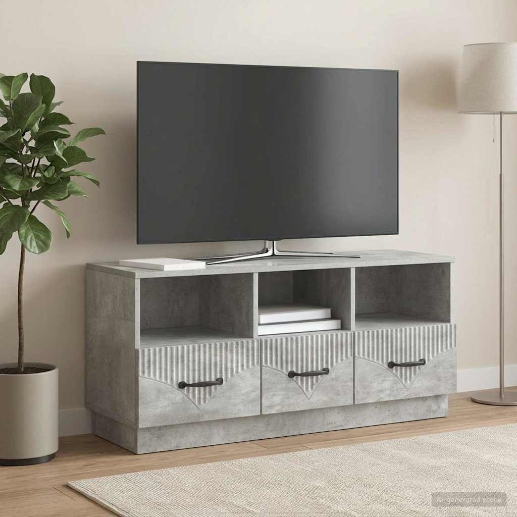 vidaXL TV Cabinet Concrete Grey 102 x 34.5 x 47 cm Engineered Wood