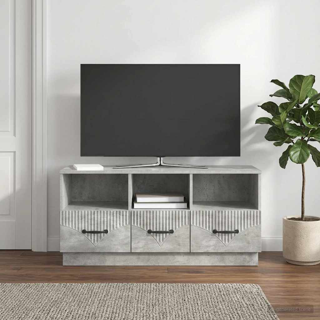 vidaXL TV Cabinet Concrete Grey 102 x 34.5 x 47 cm Engineered Wood